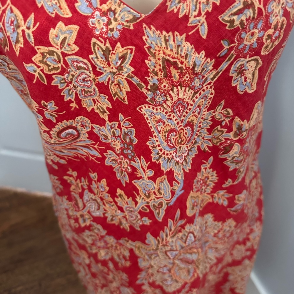 Size 6 Boston Proper floral print linen dress - Picture 2 of 8